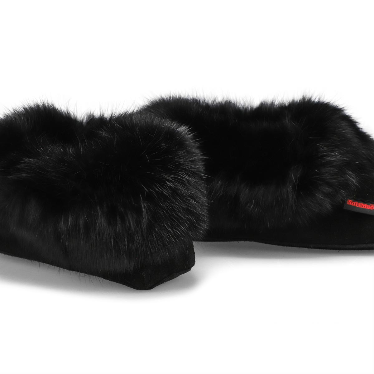 Black best sale fuzzy moccasins